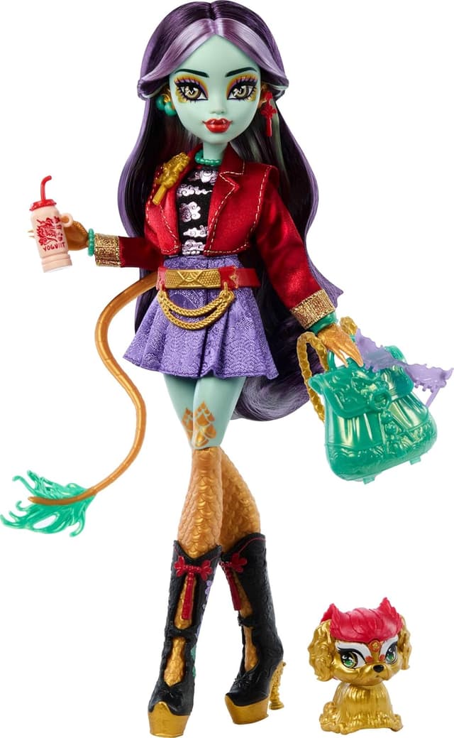 Detalle de Monster High Jinafire Long, bambola dragone 7 accessori