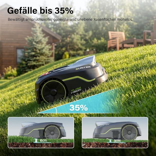 Detalle 2 de SUNTEK Mähroboter ohne Begrenzungskabel mit AI Vision-Kamera – für bis zu 600 m²