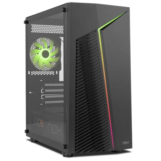 Detalle 2 de Nox Infinity Zeta caja M-ATX cristal templado USB 3.0 negra 🖥