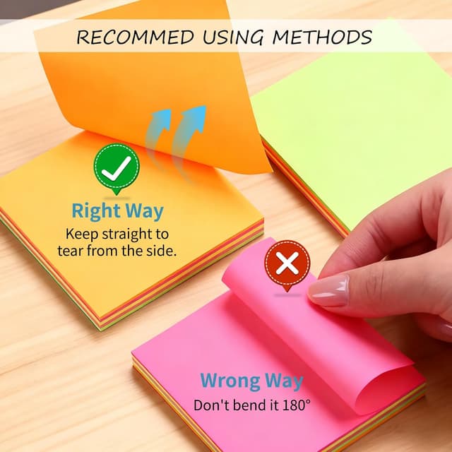 Thumbnail 6 de 16 Blöcke Haftnotizen 76 x 76 mm – 1.600 bunte Klebezettel zum Beschriften, selbstklebend