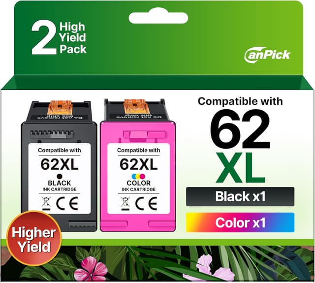 Detalle de CanPick 62XL Ersatzpatronen fĂĽr HP Drucker đź–¨