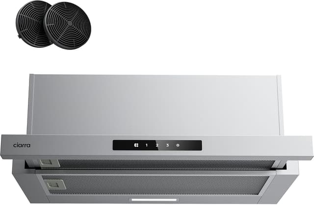 Detalle de CIARRA CBCS6909A A+ Flachschirmhaube für Umluft/Abluft, 60 cm, Touch-Bedienung, bis 600 m³/h