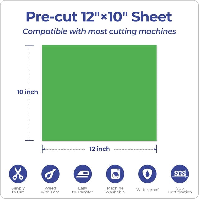 Detalle 2 de PU Heat Transfer Vinyl 12 x 10 inch pack