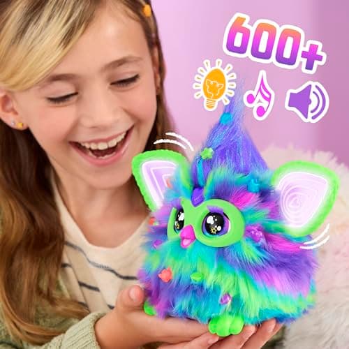 Detalle de Furby Galaxy de Furby (peluche interactivo que brilla en la oscuridad) – versión en español
