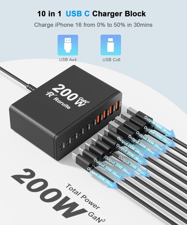 Detalle 2 de USB C Charging Station 200W š