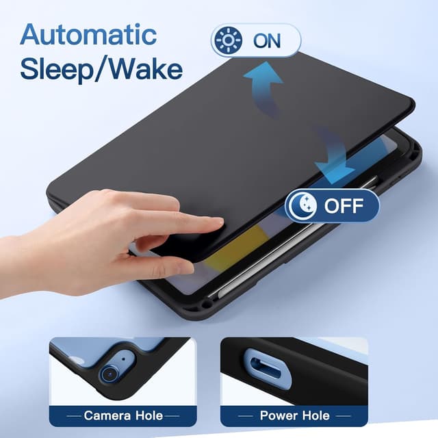 Detalle 2 de drivego 360 Rotating Case for iPad (A16) 11th Generation & iPad 10th Gen 10.9in (Magnetic Detachable Cover, Pencil Holder)