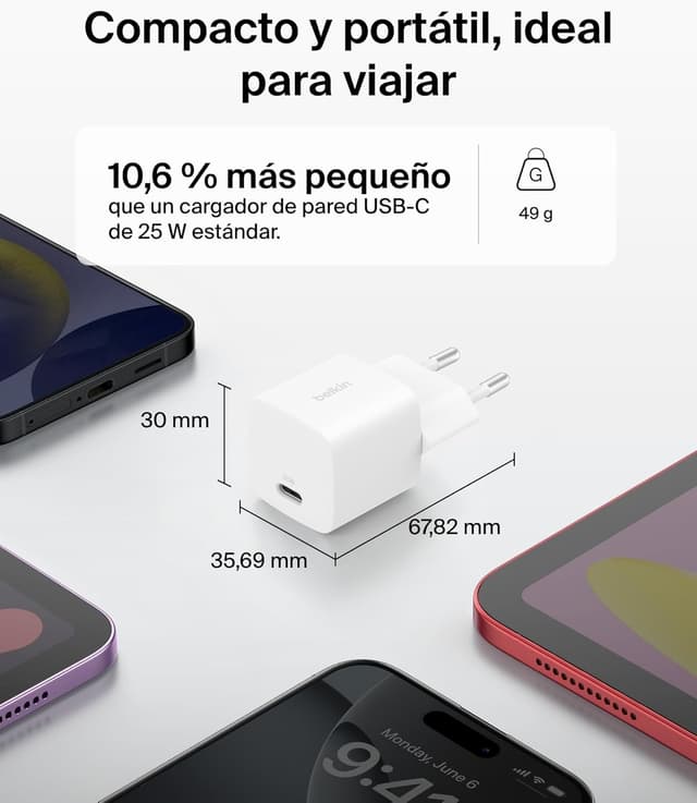 Detalle 2 de Belkin Cargador USB-C 25W PD PPS
