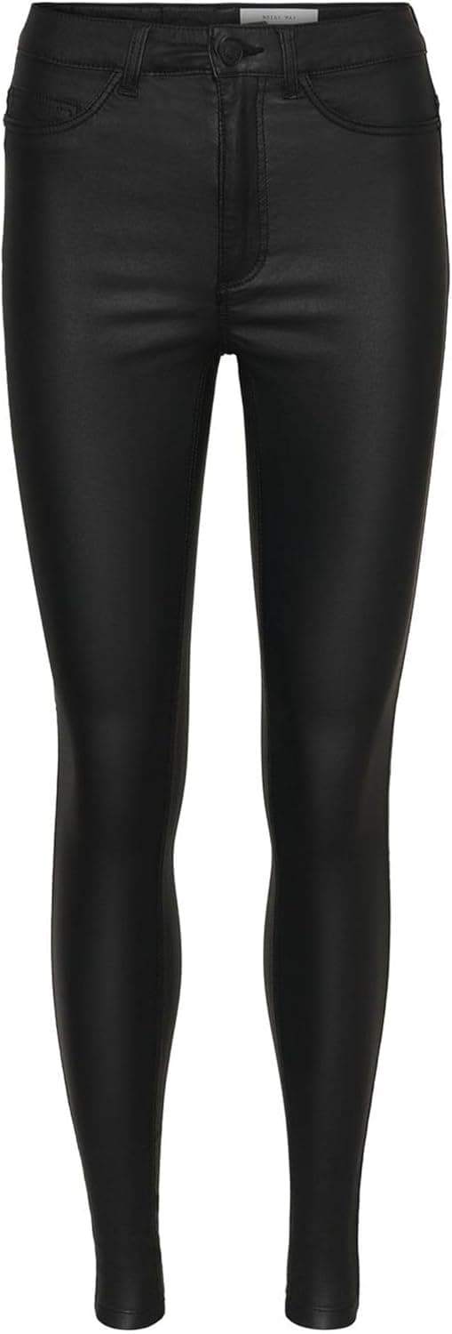 Detalle de Jean enduit à taille haute Noisy May NMCallie High Waist Skinny — coloris noir