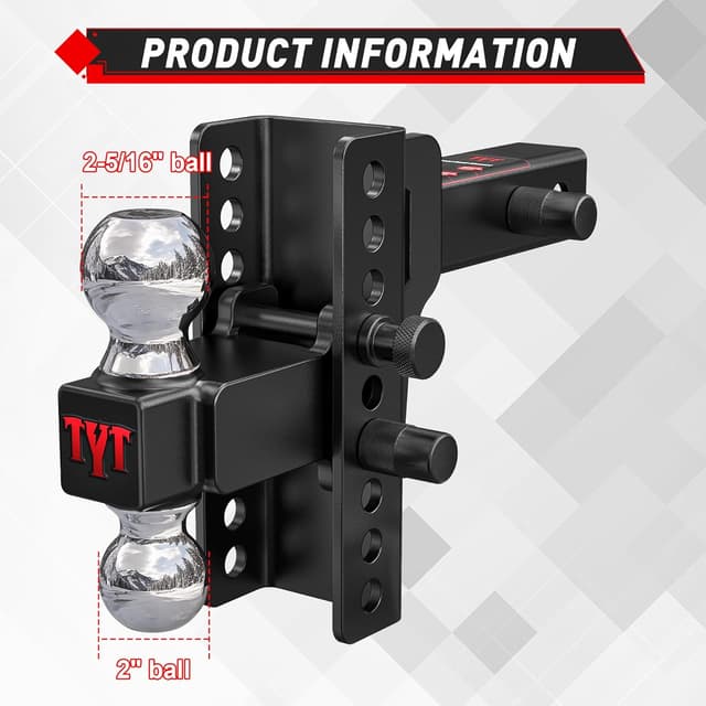Detalle de TYT Adjustable Trailer Hitch 6" Drop 🚚