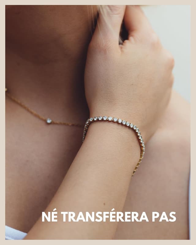 Detalle de GD GOOD.designs EST. 2015 Bracelet de tennis en or pour femmes avec zircons cubiques et pierres de cristal (3 mm)