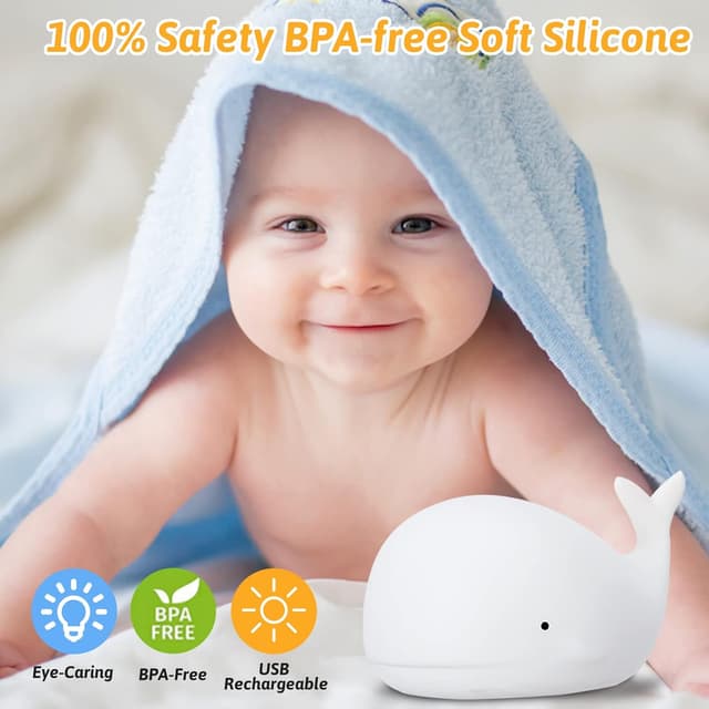 Thumbnail 3 de Nachtlicht Wal 7‑Farben USB wiederaufladbar