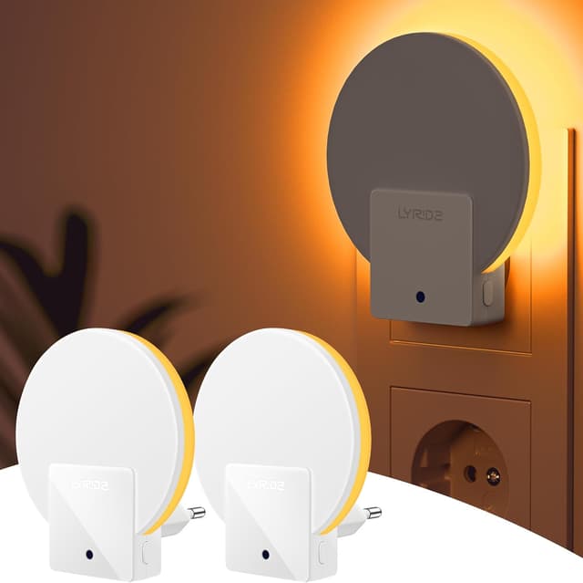 Detalle de Lyridz Nachtlicht Steckdose Bernstein 2er-Set