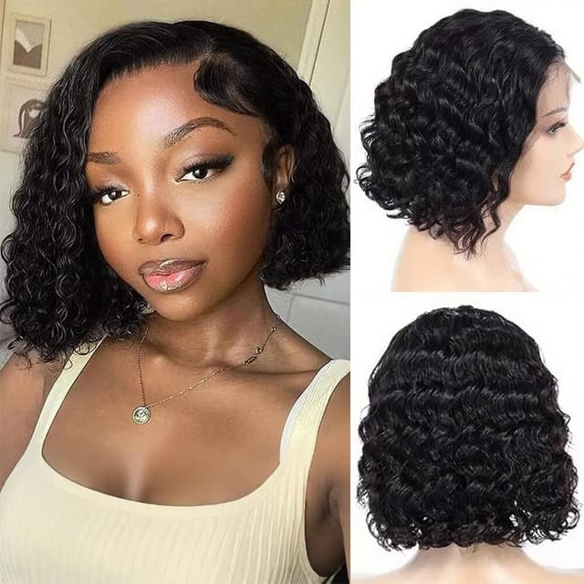 Thumbnail 6 de 13x6 Deep Wave Lace Front en cheveux humains (200% densité) – Perruque lace front pré-épilée, 30 pouces
