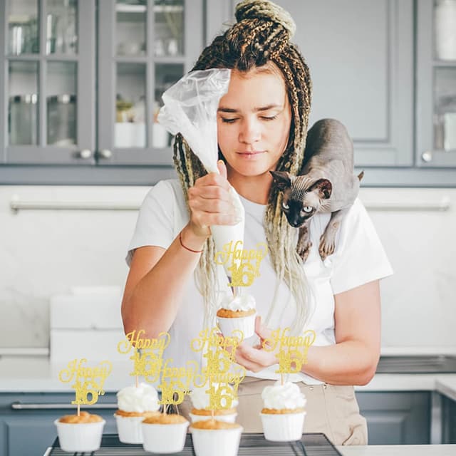 Thumbnail 2 de Happy 16th Birthday Cupcake Toppers Set — 24 Stück 🧁