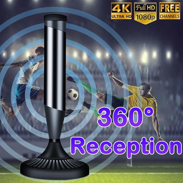 Detalle de CSUXYD TV Aerial Indoor (Freeview) with 360° Reception & Magnetic Base for Smart TVs