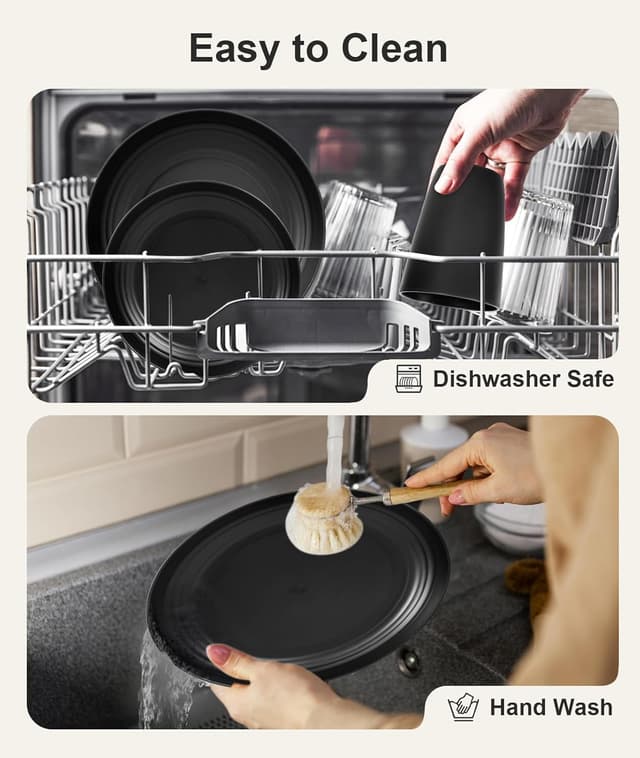 Detalle 2 de Quatish 24-Piece Unbreakable Dinnerware Set for 6 🍽