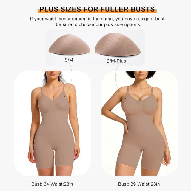 Detalle 2 de SHAPERX Shapewear Damen Body Shaper Bauchweg Sculting – nahtlos mit abnehmbarem Brustpolster