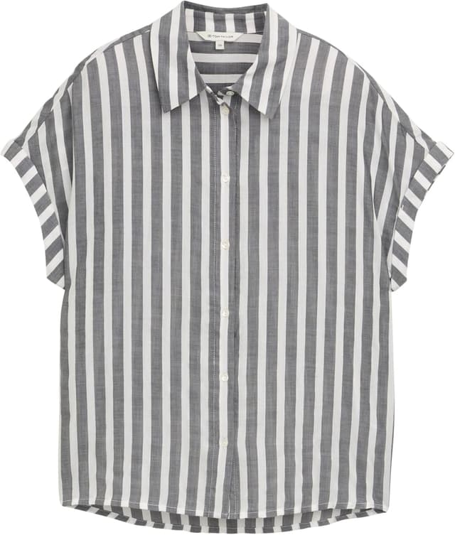 Detalle 2 de Tom Tailor 1047057 camicia/ blusa a righe in viscosa con colletto