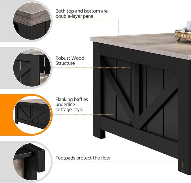 Thumbnail 4 de Yaheetech Mesa de Centro 80×80 cm con Revistero