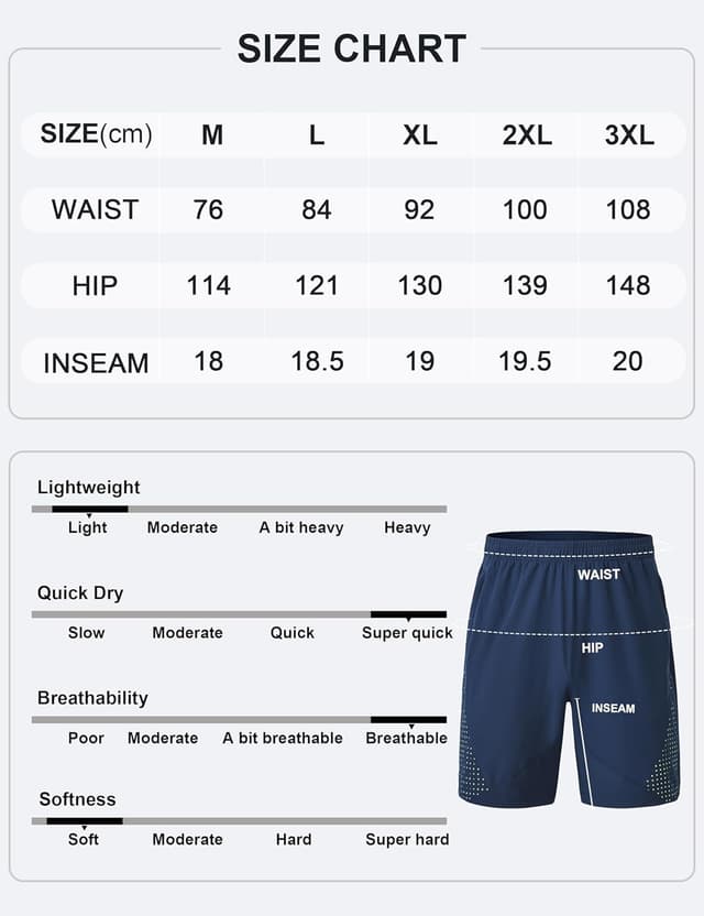 Thumbnail 6 de MoFiz Shorts de Sport Homme léger 1 paire