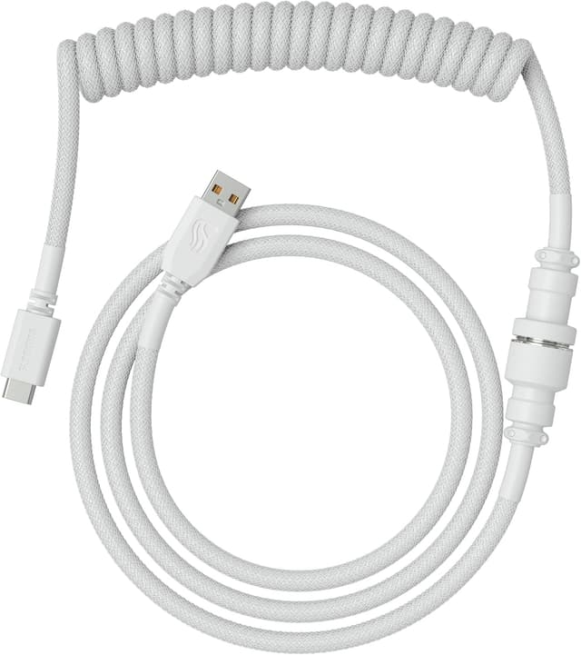 Detalle de GLORIOUS Gaming câble de clavier spiralé Premium USB-A vers USB-C (Ghost White) anti-emmêlement