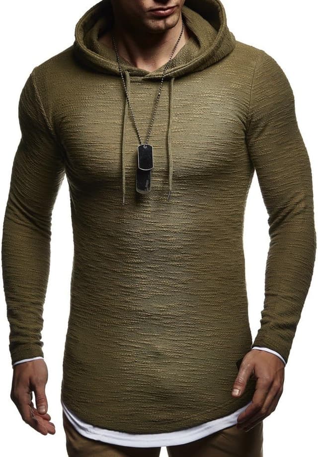 Thumbnail 6 de Leif Nelson LN8120 sweat à capuche homme coupe ajustée en coton blanc/noir