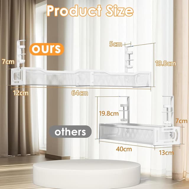 Detalle 2 de Tivddikun Cable Management 25" under-desk organiser