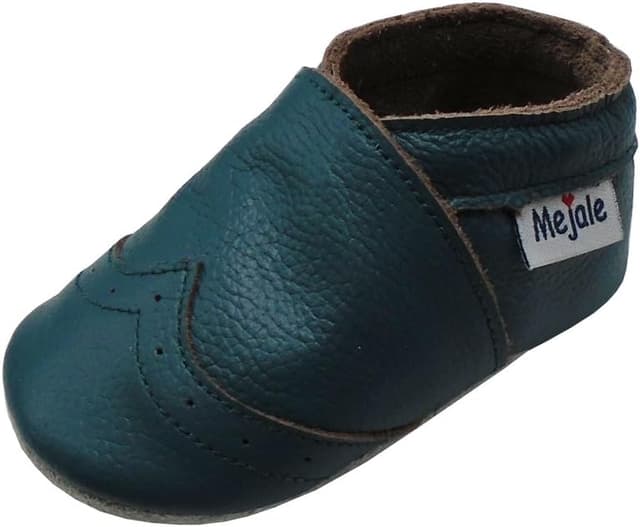 Detalle de Mejale Weiche Sohle Leder Babyschuhe – Lauflernschuhe & Krabbelschuhe für drinnen