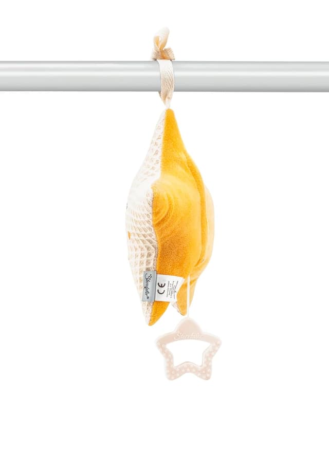 Detalle de Spieluhr „Stern“ mittel ecru zum Anbinden – Einschlafhilfe mit aufziehbarem Spielwerk ab Geburt