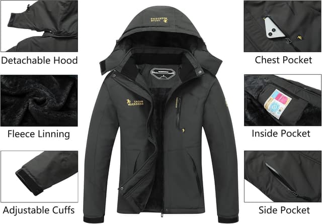 Detalle 2 de MOERDENG Women's Waterproof Ski Jacket 2026
