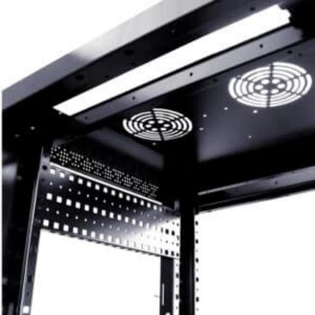 Detalle 2 de Armario rack mural Phasak PHO 2007D 7U negro con cristal templado y capacidad 80 kg