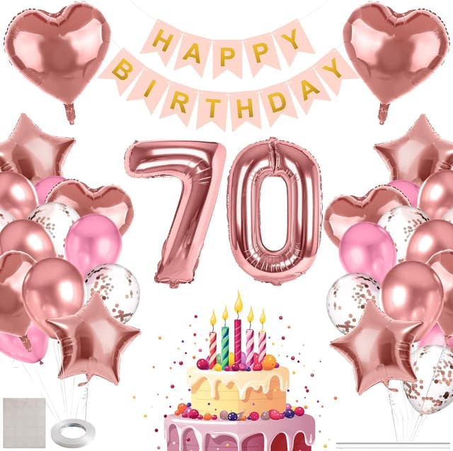 Detalle de Déco ballons 70 ans avec chiffres