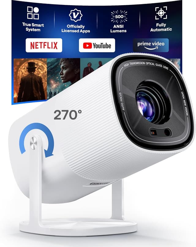 Detalle de BoldEver Mini Projector 500 ANSI Lumens with WiFi 6 📽