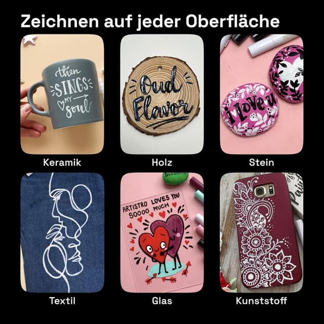 Detalle 2 de Artistro Acrylstifte weiß 5er-Set 0,7 mm