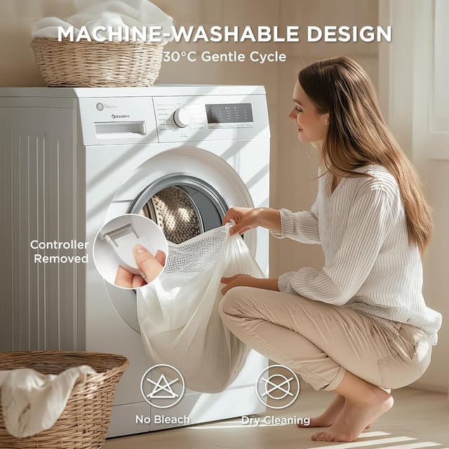 Detalle de Bedsure Heated Blanket Electric Throw (Ribbed Flannel) – 6 heat settings, 10 timer options, 130x160cm