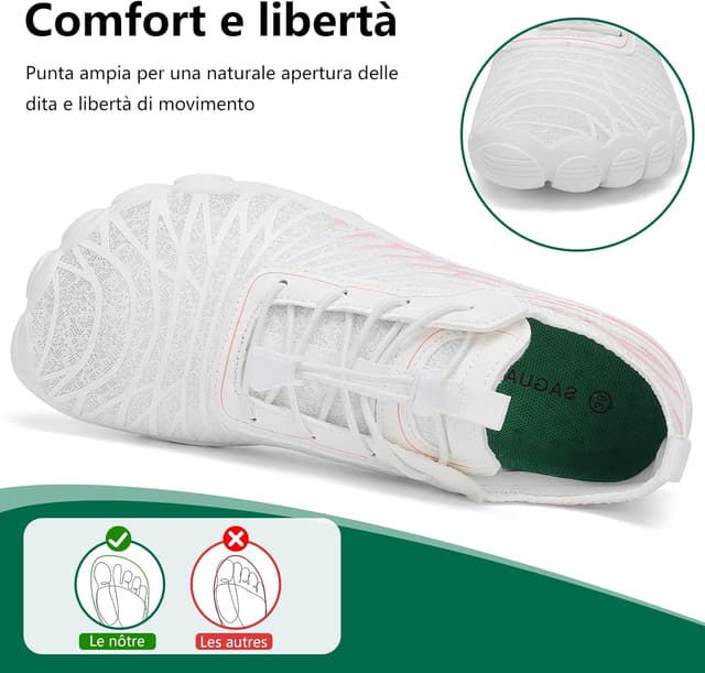 Detalle de SAGUARO Scarpe Barefoot minimaliste da donna pieghevoli e ad asciugatura rapida (35-43 EU)