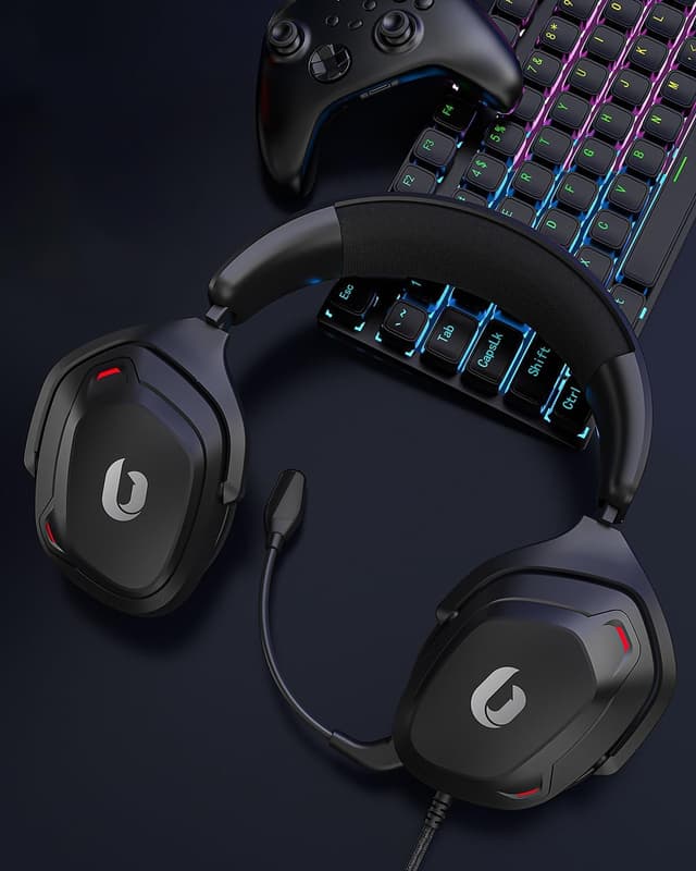 Thumbnail 6 de JIMYIU Cuffie Gaming cablate + microfono, con cancellazione rumore (jack 3.5 mm) per PS4/PS5, PC e altro