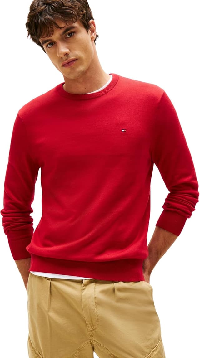 Detalle de Tommy Hilfiger Pull Essential Cotton col ras-du-cou