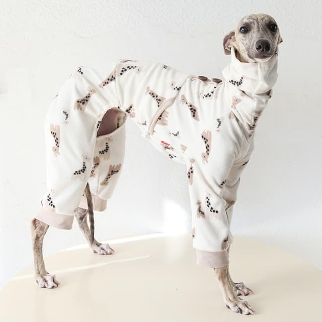 Thumbnail 6 de Italian Greyhound fleece jumper – warm turtleneck four-leg dog onesie for indoor lounging (Giraffe)