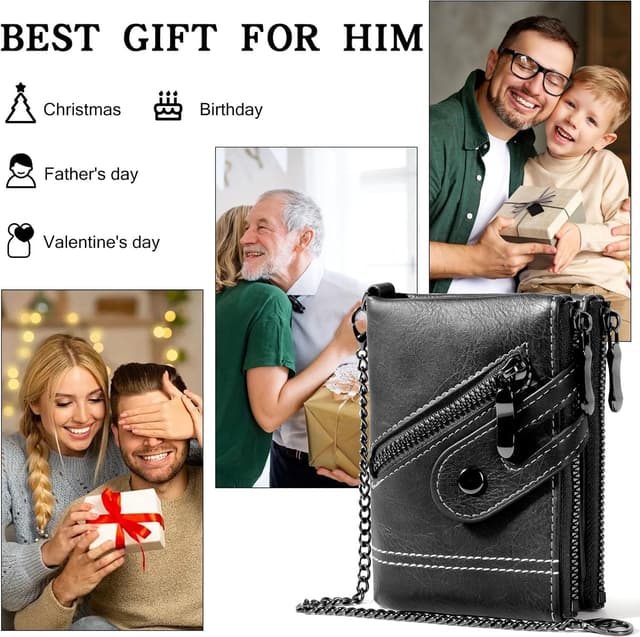 Thumbnail 6 de Men's Wallet with Chain & Zip RFID Blocking 12cm