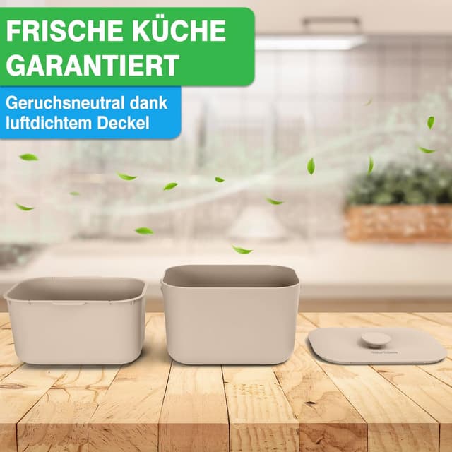 Detalle 2 de YourCasa Biomülleimer Küche 5 l – spülmaschinenfester Komposteimer mit Sieb und geruchsdichtem Deckel