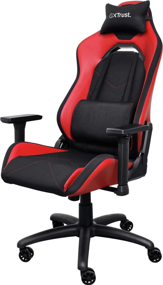 Detalle de Trust GXT 714R Ruya Gaming-Stuhl in Rot – höhenverstellbar mit neigbarer Rückenlehne bis 180°