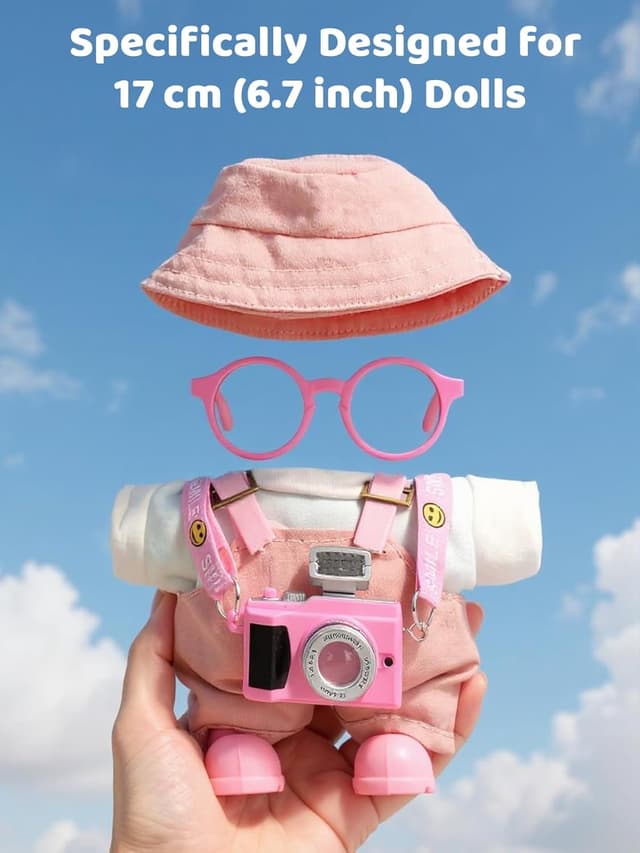 Detalle de Clothes for LABUBU 17cm Doll 6-Piece Outfit Set (No Doll) – Light Pink