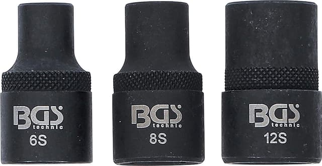 Detalle de BGS 9336 – Jeu de douilles profil cannelé pour RIBE M6S, M8S, M12S (3 pièces)