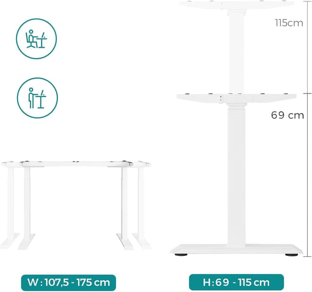 Thumbnail 2 de Songmics Cadre de Bureau Électrique LSD019W01V1