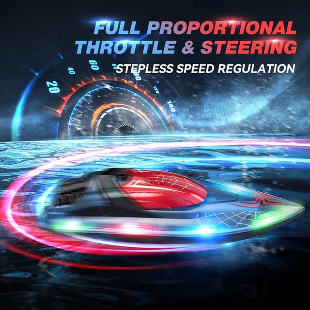 Detalle de DEERC RC Spider Boat 80 Min Runtime