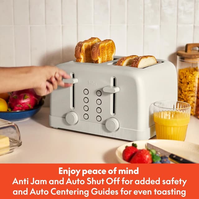 Thumbnail 6 de Bella 4-Slice Toaster with 6 Shade Control, Reheat & Cancel Buttons (900-Watt) — Oatmilk