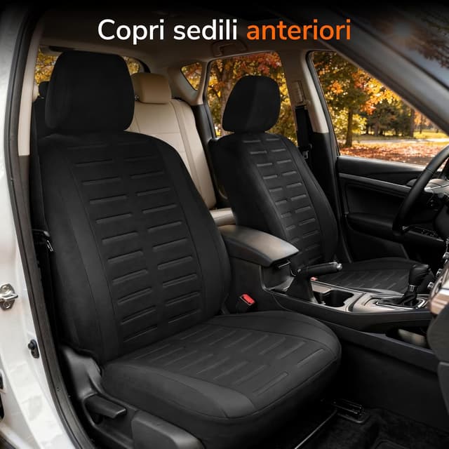 Detalle 2 de Upgrade4cars Coprisedili Anteriori Set Versione 2026 universali in nero (4 pezzi)
