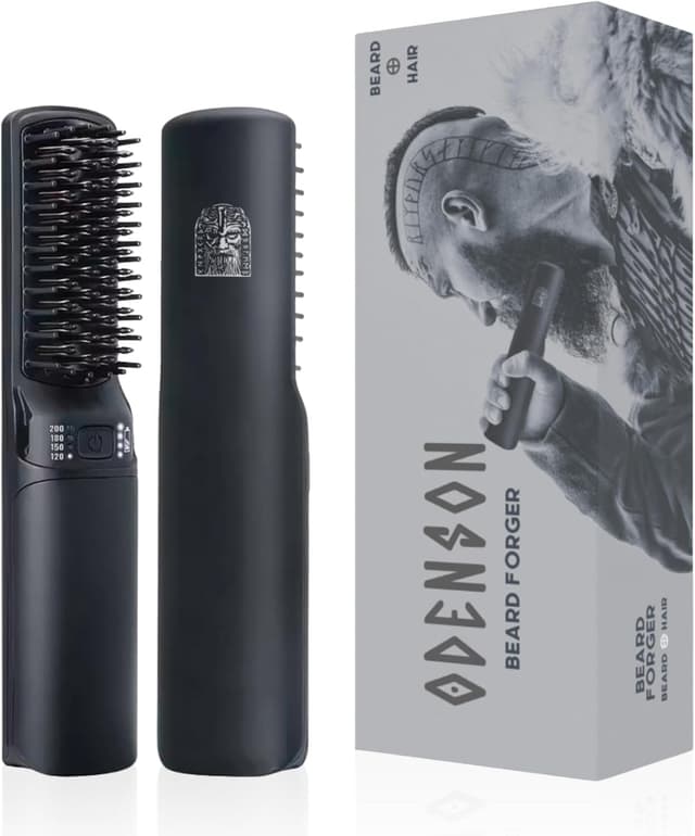 Detalle de Odenson Beard Forger cepillo y alisador térmico para barba