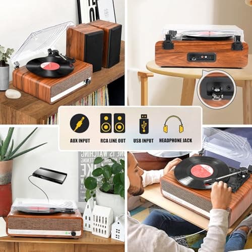 Detalle 2 de Udreamer Platine, tourne-disque Bluetooth avec 3 vitesses